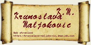 Krunoslava Maljoković vizit kartica